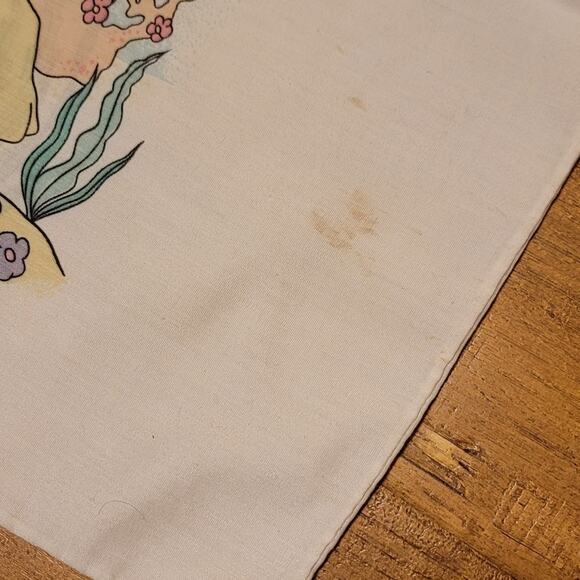 Vtg 1980s 90s Disney The Little Mermaid Flat Bed Sheet & Pillowcase - Picture 5 of 5